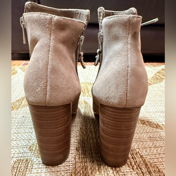 JESSICA SIMPSON nude / taupe ankle boot, zip side, open toe, size 9.5. Keris - Picture 9 of 11